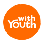 a round orange With Youth logo with the font in white